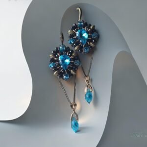 auskarai su kristalais zudras