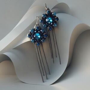 auskarai su kristalais zydras ilgi