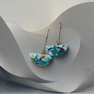 auskarai molio ilgas zalsvas 5 CM