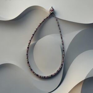 trumpas kaklo pakabukas biseris fioetinis 36 CM