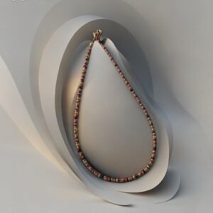 trumpas kaklo pakabukas biseris oranzinis 36 CM