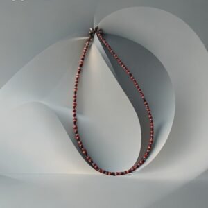 trumpas kaklo pakabukas biseris raudonas 36 CM