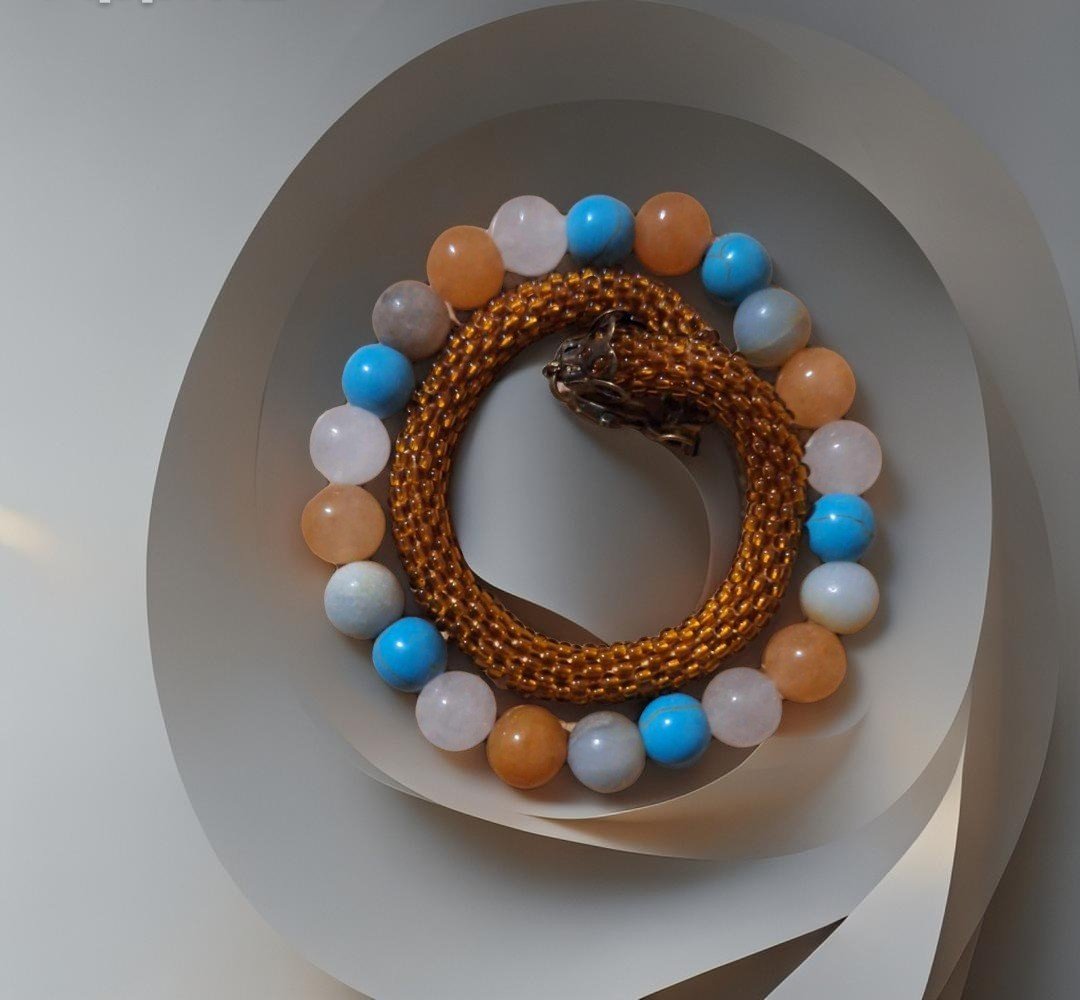 Apyrankė natūralių akmenukų oranzine