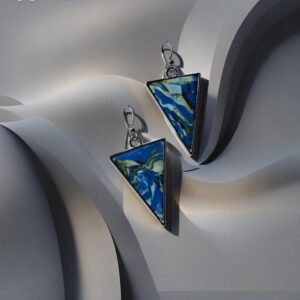 auskarai molio melynas