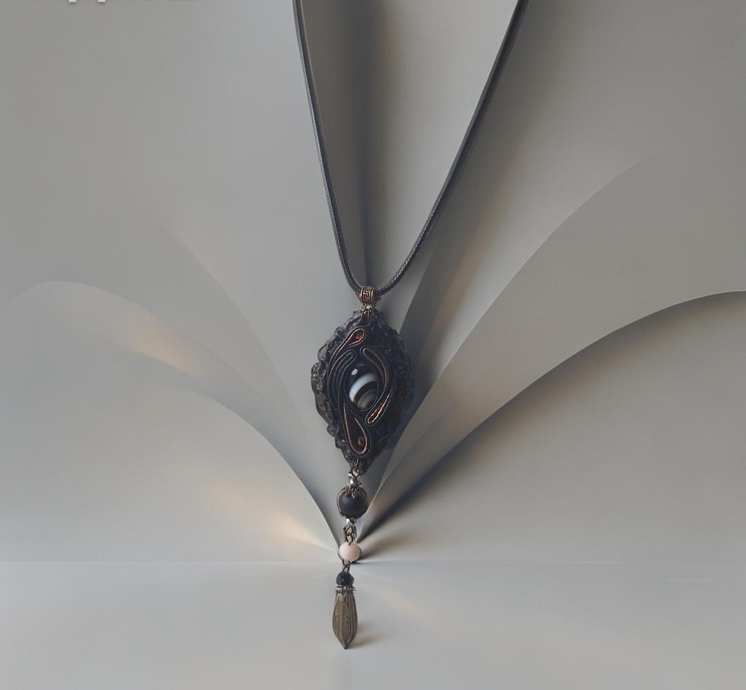 Odinis kaklo pakabukas su stiklo kristalu