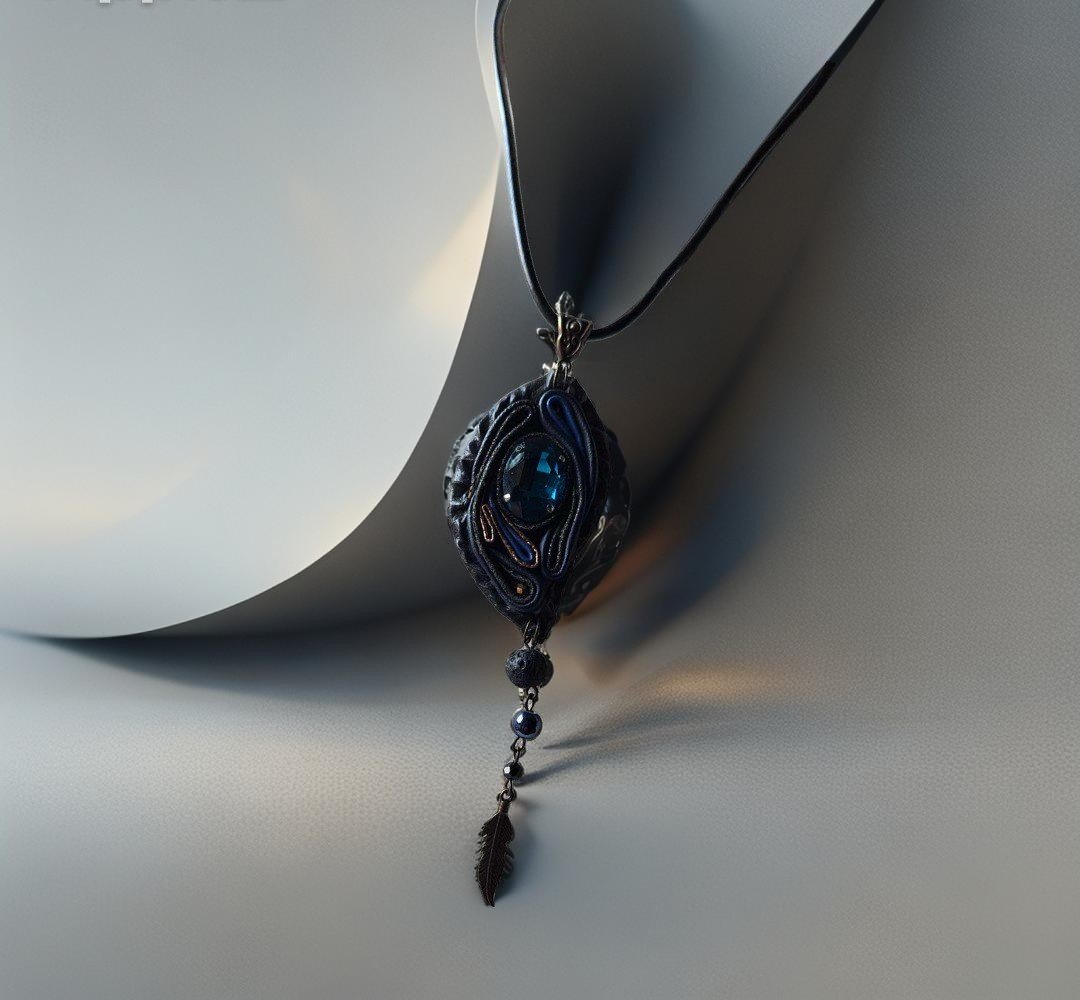 Odinis kaklo pakabukas su stiklo kristalu